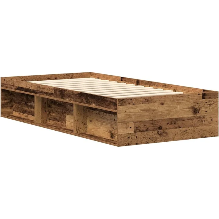 vidaXL Bettgestell ohne Matratze Altholz-Optik 90x200cm Holzwerkstoff 3328814 – Bild 7