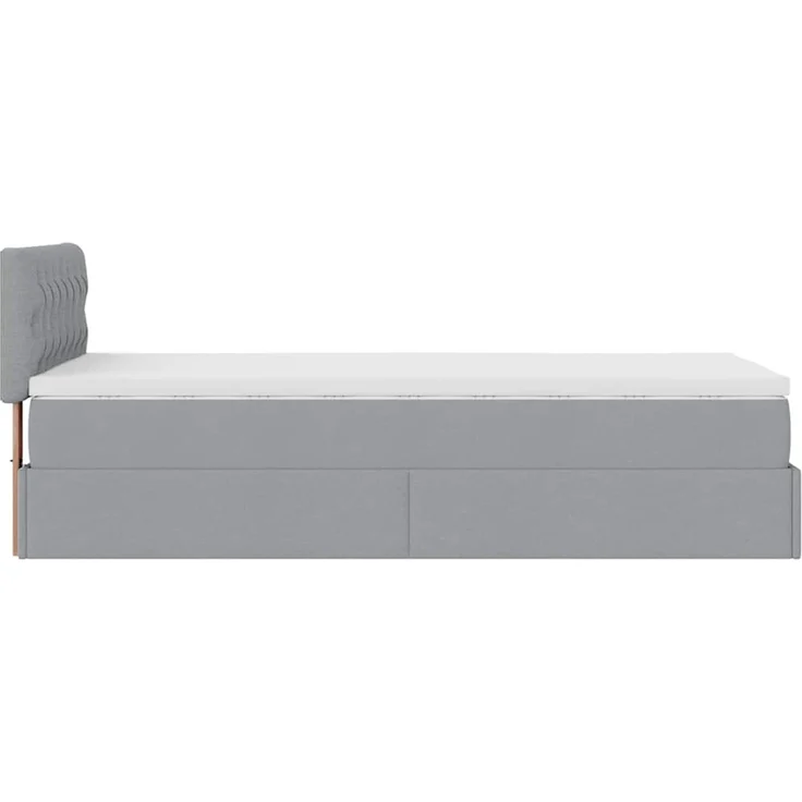 vidaXL Ottomane Bett mit Matratze & LEDs Hellgrau 90x200 cm Stoff 3312360 – Bild 11