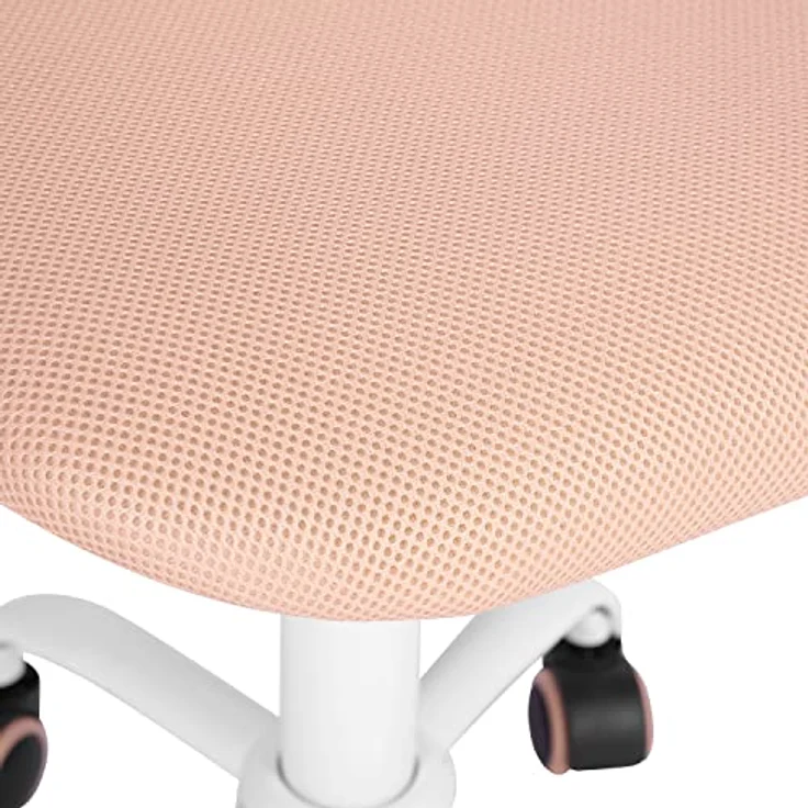 FurnitureR Teenage, Height Adjustable Armless Task, Colourful Study for Home and Computer, Ergonomic & Swivel Office, 40,5 x 44 x 87 cm, Rosa, Metall, 44 x 40 x 87 cm – Bild 6