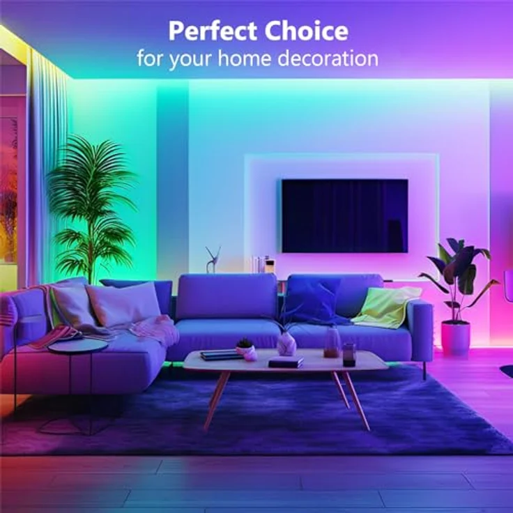 Led Strip 30m, RGB Led Streifen, Bluetooth Smart Led Band Selbstklebend, Led Leiste mit Fernbedienung und APP, Dimmbar, Musik Sync, Timer-Einstellung für Gaming Zimmer, Room, Küche, Party (2x15m) – Bild 7