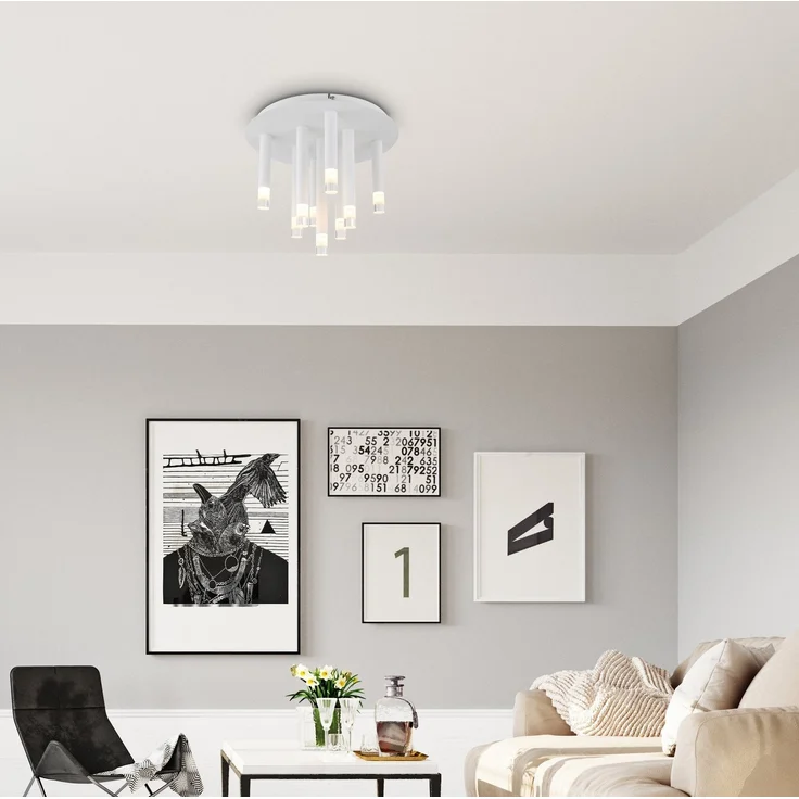 GLOBO LIGHTING Deckenleuchte RYAN, ohne Leuchtmittel, Deckenlampe/Stäbe/Metall/Wohnzimmer/Essbereich/Acryl satiniert – Bild 1