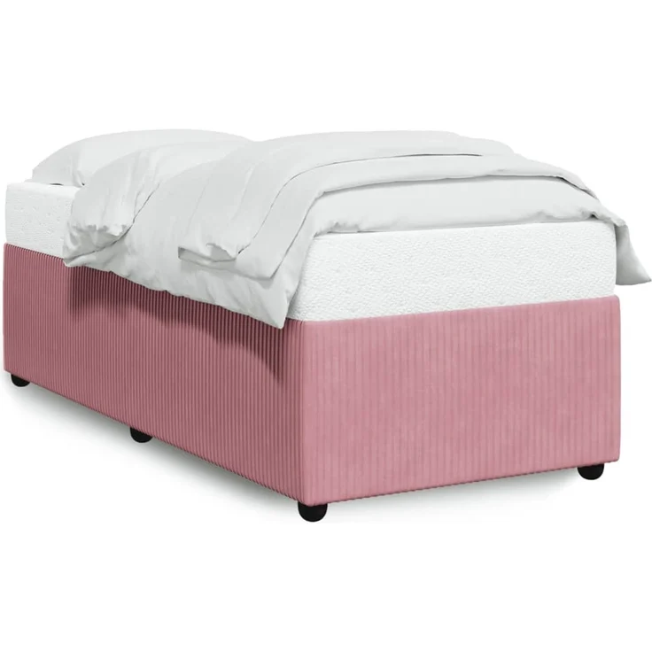 vidaXL Bettgestell Rosa 90x200 cm Samt 3284987 – Bild 2
