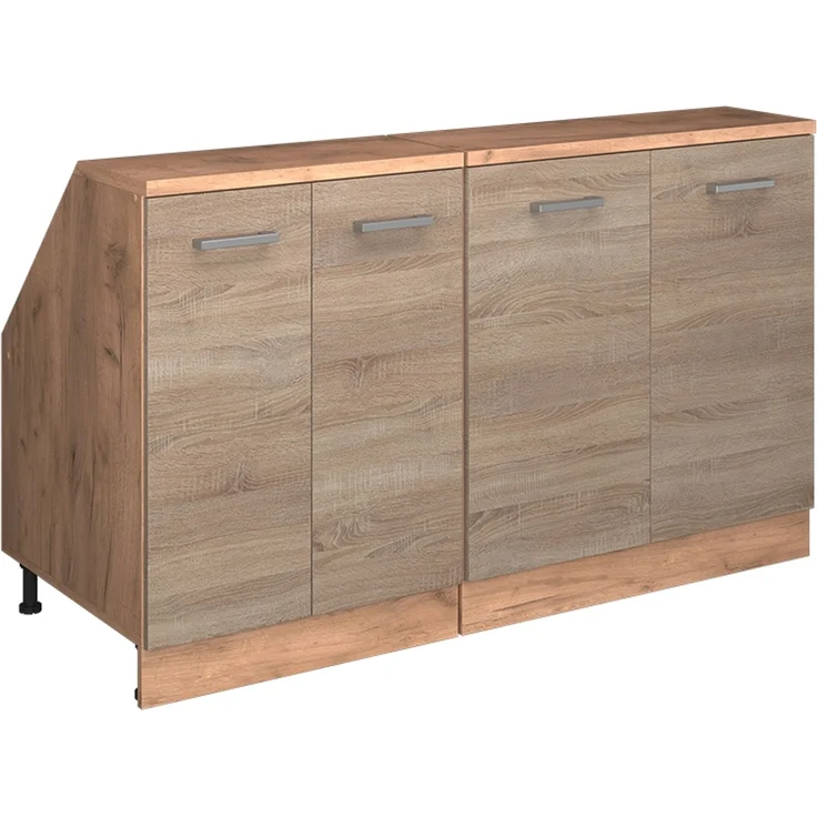 Küchenschrank für Dachschrägen R-Line Sonoma 140 cm 2er Set Schrankkorpuss 60 cm Tiefe Vicco – Bild 1