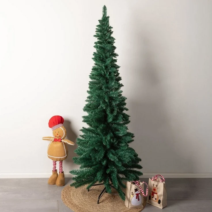 Gravidus Künstlicher Weihnachtsbaum Schmaler künstlicher Weihnachtsbaum 180 cm mit Metallständer grün – Bild 5