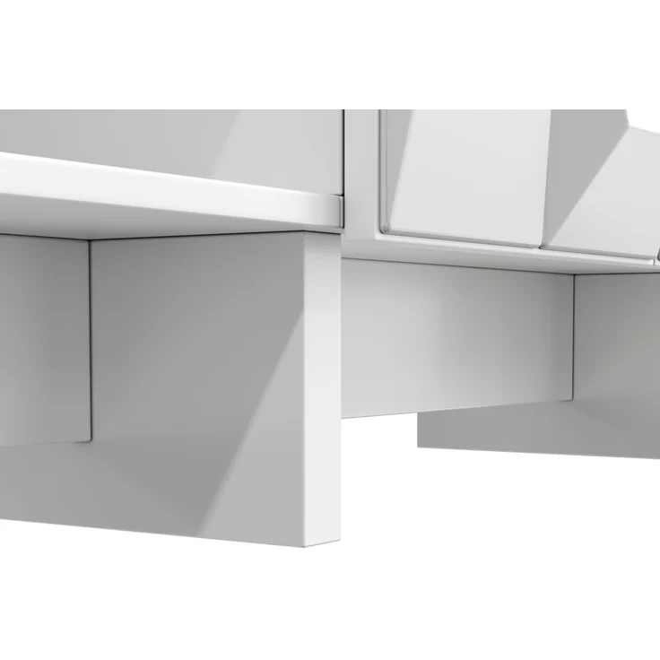 TV-Schrank-Set 180x34x44,5 cm mit Couchtisch 95x67x39,5 cm, Weiß, Rautenrelief – Bild 8