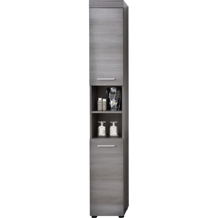Badezimmer Hochschrank Runner Sardegna grau Rauchsilber 30 x 190 cm