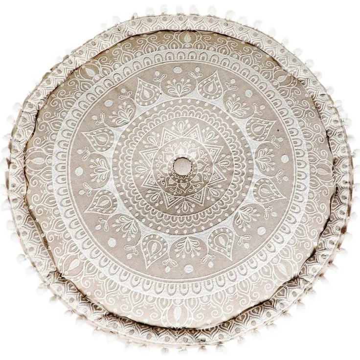 Marrakesch Orient & Mediterran Interior Pouf Boho Style Pouf Hocker Deko Donia 50x25 cm, Handarbeit