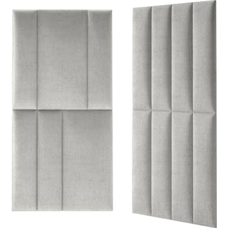 MOLLIS Polsterplatte, Rechteckiges und Dekoratives Wandpaneel, Geeignet als Bettkopfteil oder Aufprallschutz, Reduziert Schall und Verbessert Akustik, aus Schaumstoff, 60x15 cm, Silber – Bild 6