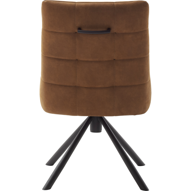 Wohn Schick WINSTON Drehstuhl, cognac,Gestell: Mattschwarz lackiert,Luxus-Komfortsitz, 360° drehbar, - H 88 cm x T 66 cm x B 48 cm – Bild 5