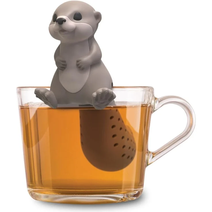 WestCraft Teesieb Cute Animal Tee-Sieb, Tee Ei, Tea Infuser, Teekugel Silikon Otter, Silikon, (1-St), Lustige Tee-Ei-Tier-Figuren, Zur Zubereitung von 1 Tasse losen Tee – Bild 1