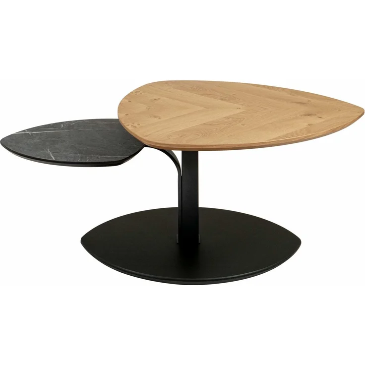 Couchtisch höhenverstellbar Cindi 110x47x70 Echtholz Wildeiche/Schwarz – Bild 3