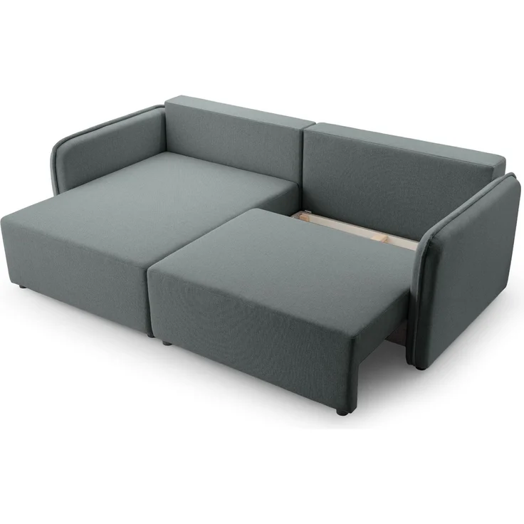 Selsey 'Kassian' Ecksofa mit Schlaffunktion und Bettkasten, grau, links – Bild 6