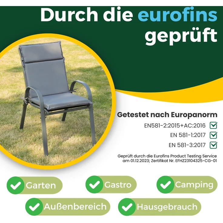 Albatros Gartenstühle 4er Set Kuba – Gartenstühle Stapelbar mit robustem Metallgestell und hoher Belastbarkeit – bequeme Stapelstühle auch als Terrassenstühle oder Balkonstühle – Bild 6
