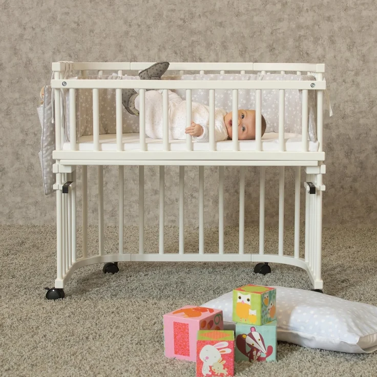 babybay Rollensatz Spezial mit Stoßschutz passend für alle Modelle, Kernbuche geölt – Bild 4