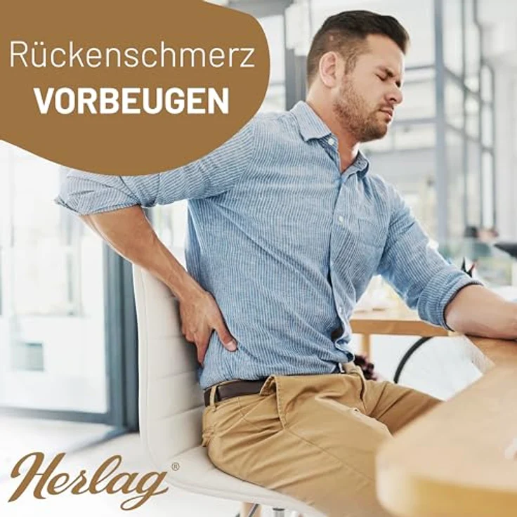 Herlag Keilkissen Stella, Ergonomisches Sitzkeilkissen 37 x 33 x 7/2cm Waschbarer Bezug – Bild 5