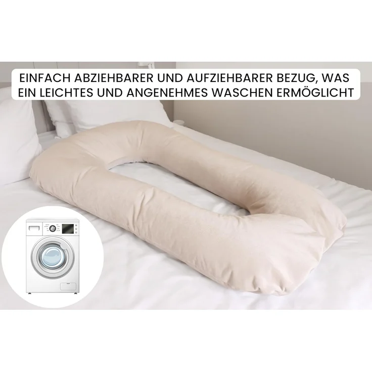 Amilian Seitenschläferkissen - Stillkissen XXL - Schwangerschaftskissen - Pregnancy Pillow, - Lagerungskissen - Seitenschläfer Kissen, mit Füllung und abnehmbarem Bezug - Komfortkissen Erwachsene, Seitenschläferkissen Schwangerschaft - Stillkissen - Sc... – Bild 8