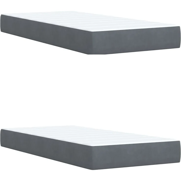 vidaXL Boxspringbett mit Matratze Dunkelgrau 200x200 cm Samt 3285663 – Bild 6