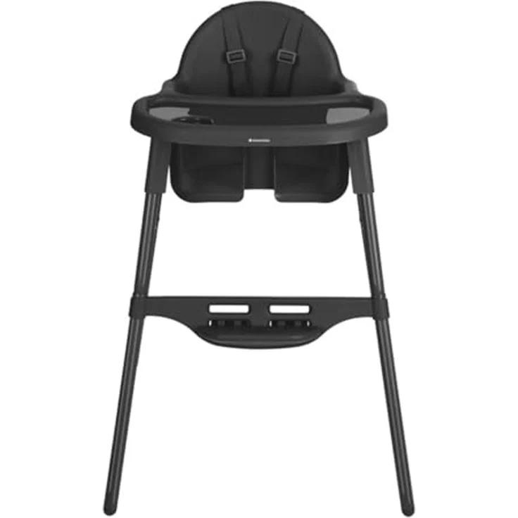 Kikkaboo Hochstuhl 2 in 1 Jammy, Kinderstuhl, Fußstütze, Gurt, Bechervertiefung schwarz – Bild 4