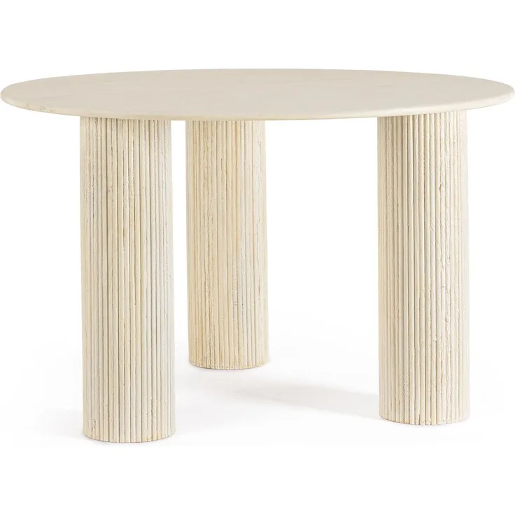 Esstisch Dacca aus Mangoholz Ø 120 cm, Creme