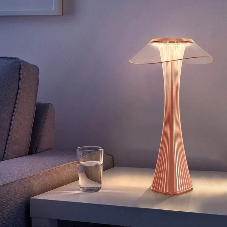 Nettlife LED Nachttischlampe Nachttisch Lichtsteuerung Touch Roségold, LED fest integriert, Kaltweiß, Neutralweiß, Warmweiß – Bild 2