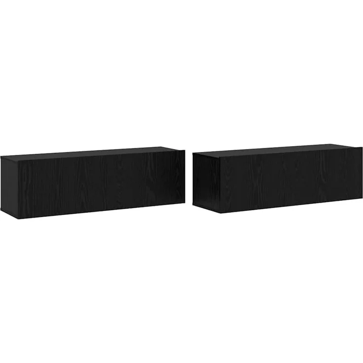 vidaXL TV-Schrankset Wandmontiert 3 pcs Schwarze Eiche Holzwerkstoff 3332537 – Bild 7