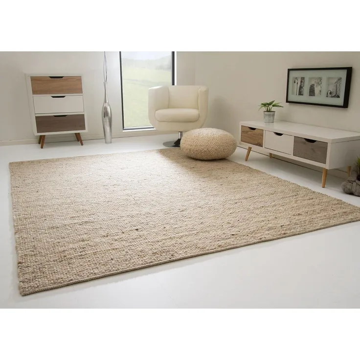 Handweb Teppich Birgsau, Farbe: natur dunkel, Größe: 200x250 cm