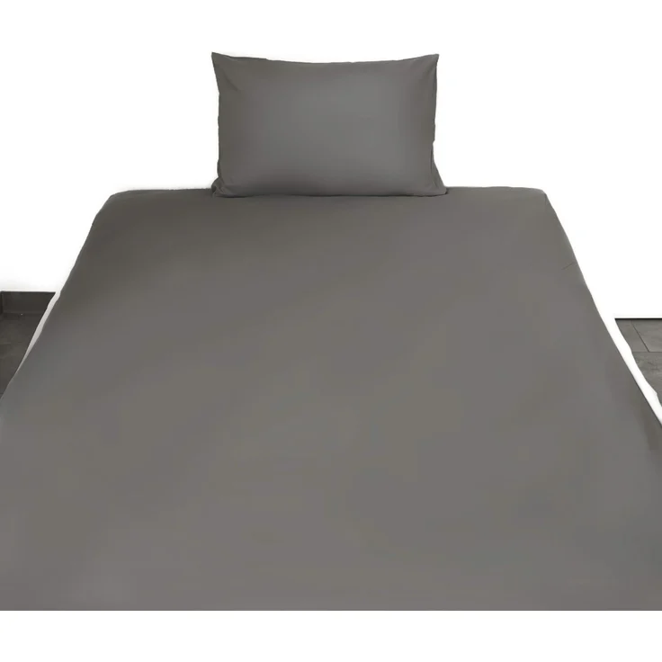 Einfarbige Bettwäschen-Sets für Einzel- und Doppelbetten 100% Baumwolle Anthrazit 155x200 cm – Bild 3