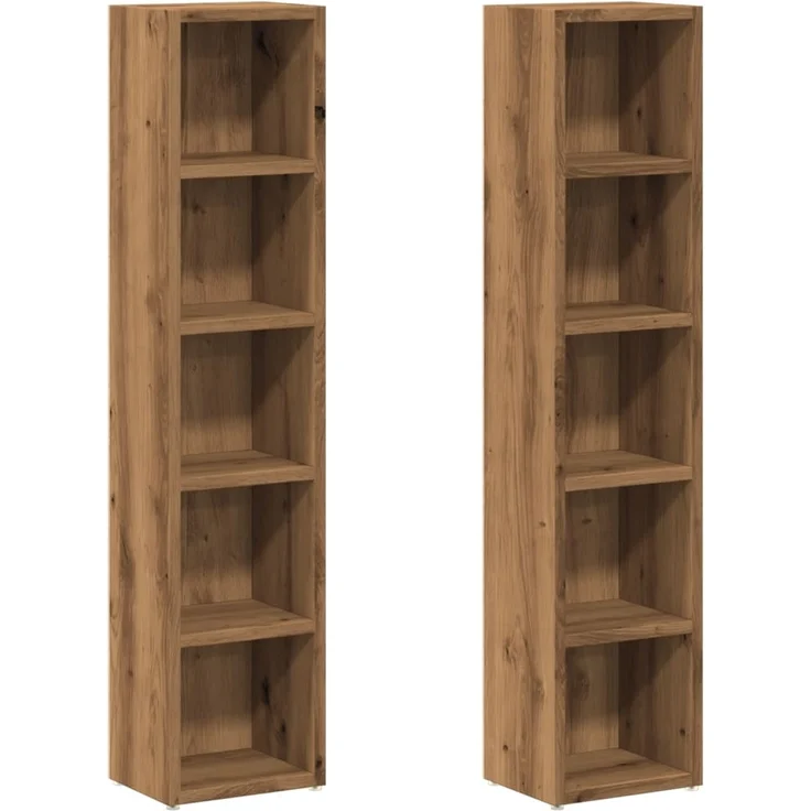 vidaXL CD-Regale 2 Stk. Artisan-Eiche 21x16x93,5 cm Holzwerkstoff 855839 – Bild 1