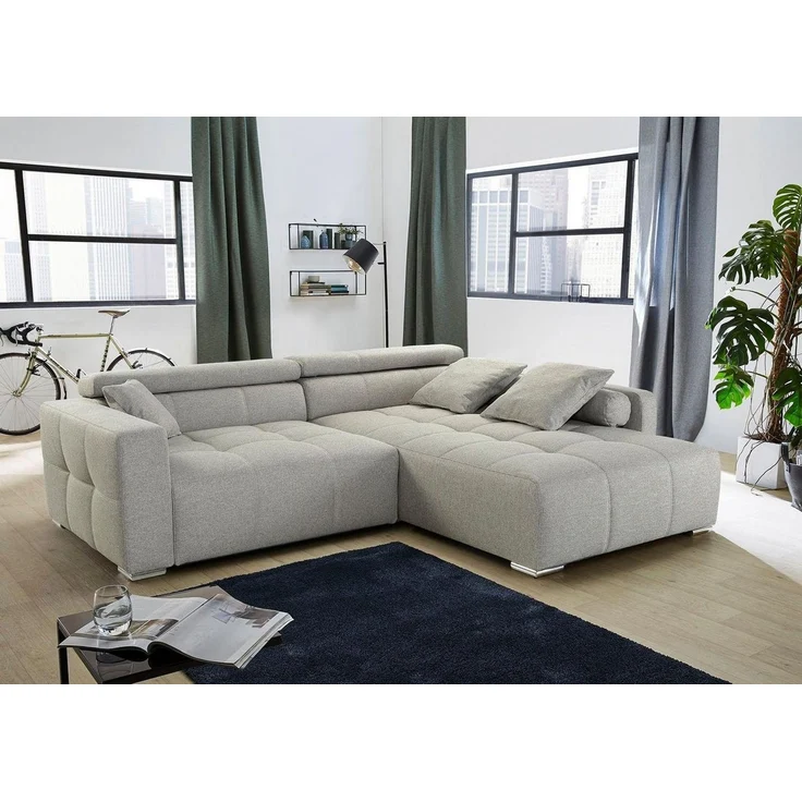 Jockenhöfer Gruppe Ecksofa Salerno L-Form, im Big-Sofa-Style, mit Kopf- bzw. Rückenteilverstellung und Zierkissen – Bild 5