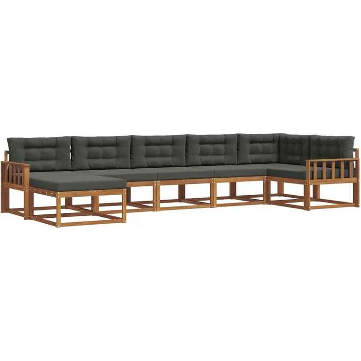 vidaXL Outdoor-Sofagarnitur 7 stk. 7-Sitzer Natur und Anthrazit 3367890 – Bild 2