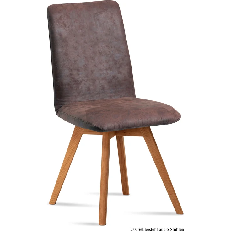 Esszimmerstuhl (6er-Set) Dilga 47x92x60 Schwarz/Braun