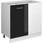 Eckunterschrank R-Line Schwarz Hochglanz 86 cm ohne Arbeitsplatte Vicco