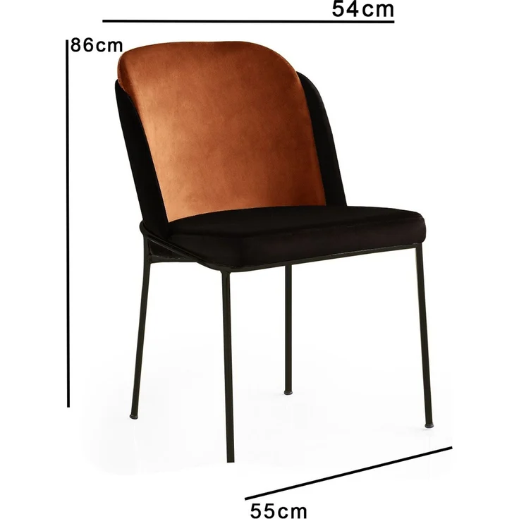 Skye Decor 'DR - 147 V4' Stuhlset (4-teilig), Bronze / Schwarz, 54 x 86 x 55 cm – Bild 4