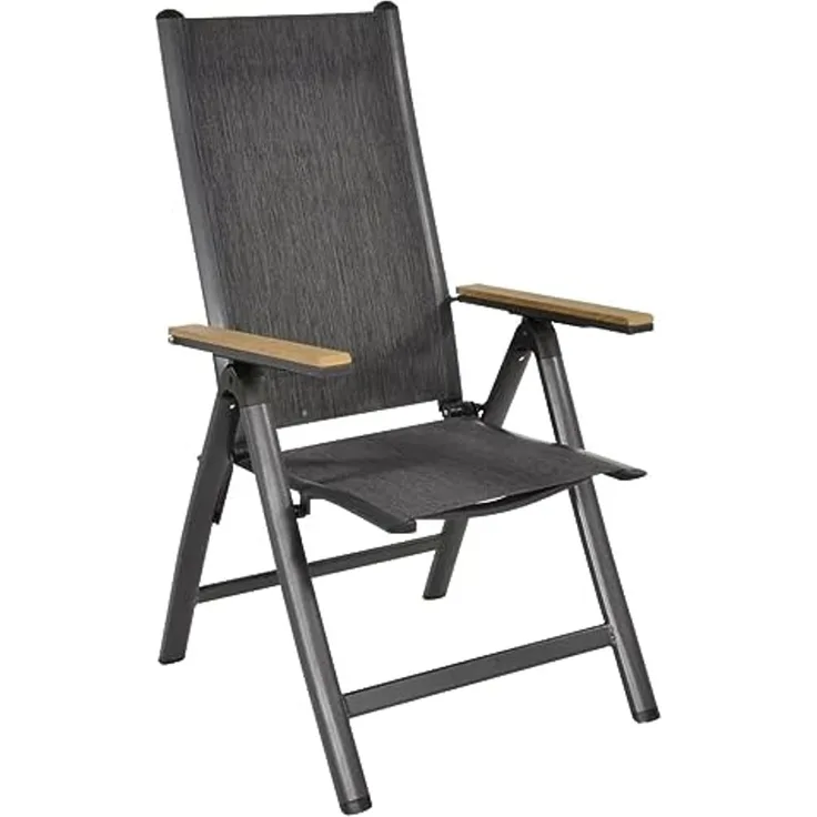 Gartensessel Klappsessel Hochlehner AREZZO Gestell Aluminium anthrazit