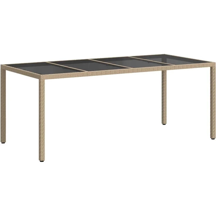 vidaXL Gartentisch Beige 190 x 90 x 75 cm Poly-Rattan 362550 – Bild 5