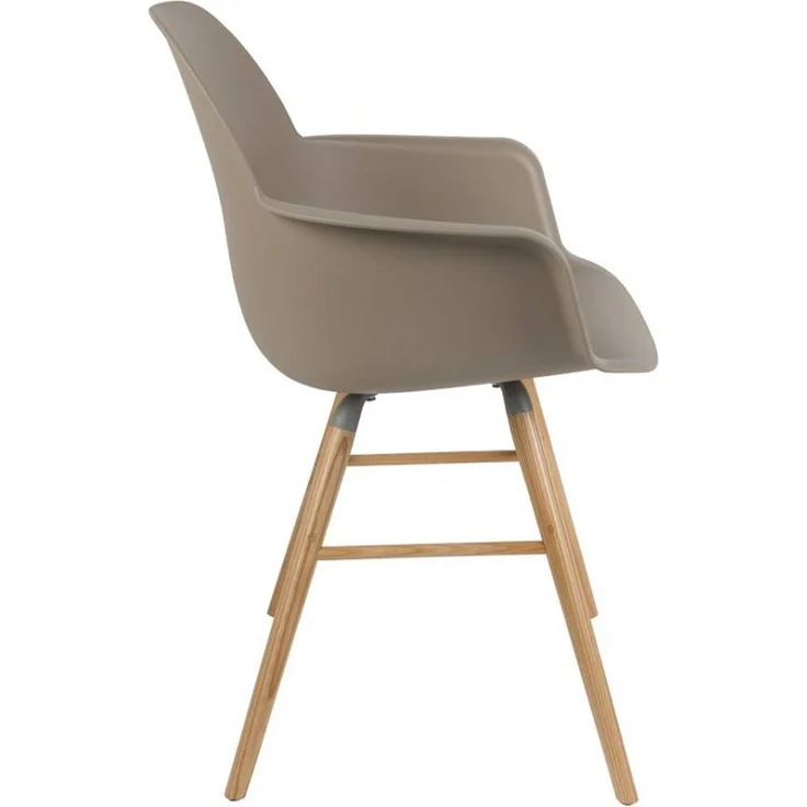 Zuiver Sessel Albert Kuip im 2er-Set, Armlehnstuhl aus Eschenholz und Aluminium in Taupe für Wohnzimmer – Bild 2
