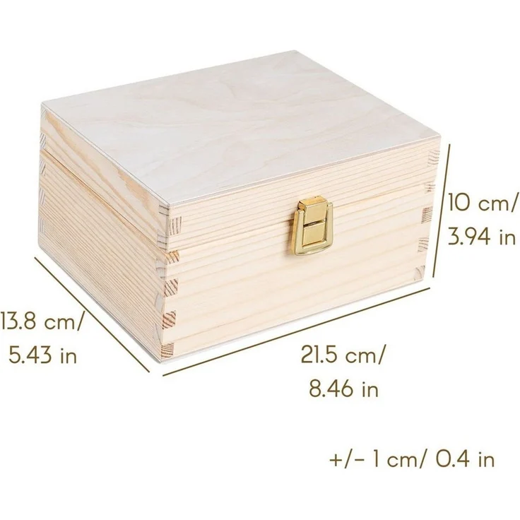Creative Deco Holzkiste mit Deckel und Schloss Kleine Holzbox Geschenkbox Schatzkiste, Holzschachtel Geschenkbox Schatzkiste, Für Geschenk, Hochzeit, Schmuck – Bild 2