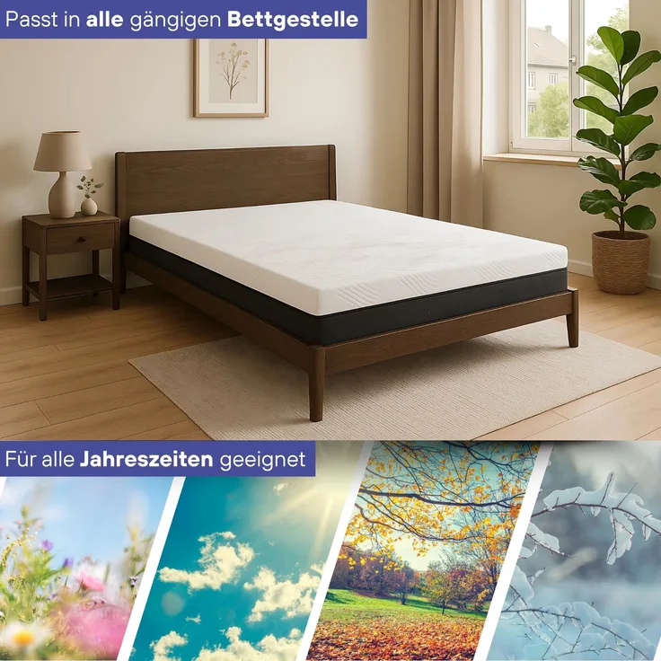 ARENSBERGER SARA Gelschaum Matratze 160x200 cm – 16 cm NANOCELL® Gel-Schaum – H3 Härtegrad – Atmungsaktiv – Abnehmbarer Bezug 240g/m²