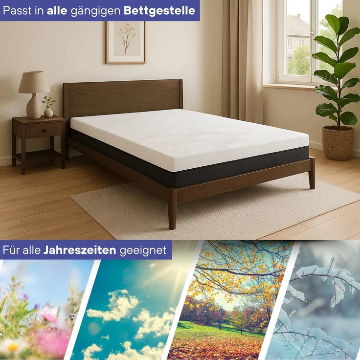 ARENSBERGER SARA Gelschaum Matratze 160x200 cm – 16 cm NANOCELL® Gel-Schaum – H3 Härtegrad – Atmungsaktiv – Abnehmbarer Bezug 240g/m² – Bild 1