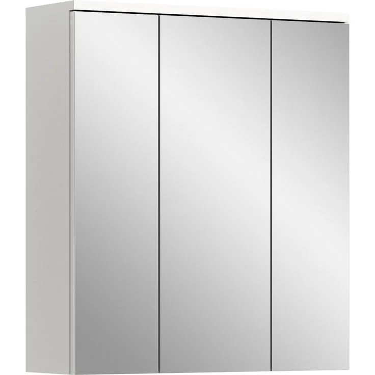 xonox. home Badezimmer Solero Spiegelschrank Badspiegelschrank Spiegelschränke fürs Bad Badspiegelschrank in Front Spiegelfläche Korpus weiß Hochglanz tiefzieh, ca. 63 x 73 x 21 cm