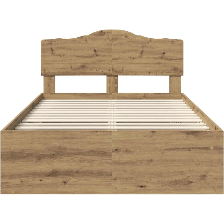 vidaXL Bettrahmen mit Kopfteil Kunsthandwerk Eiche 120 x 200 cm 3412924 – Bild 6