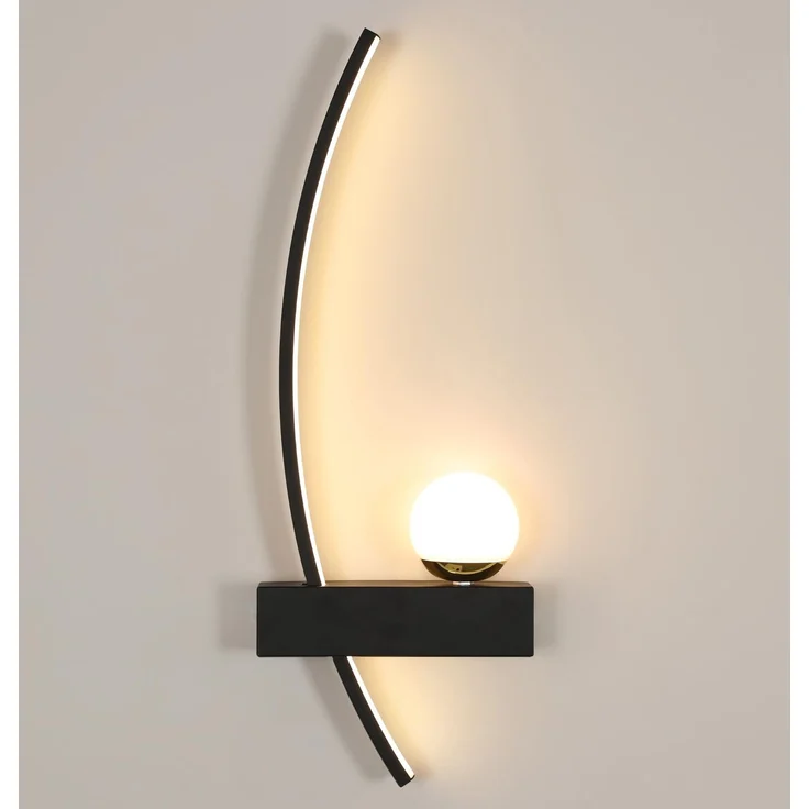 Goeco LED Wandleuchte Innen, 14W Moderne Wandlampe LED mit Geschwungenem Design, Wandbeleuchtung Schwarze für Schlafzimmer Korridor Wohnzimmer Treppe – Bild 1