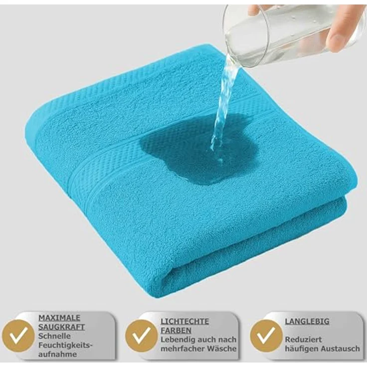 TRENDBUY24 Handtuch Set Handtücher Duschtücher Gästetücher Baumwolle Frottee Premium 4er Set, 100% Baumwolle (4-St), Duschtuch – Bild 5