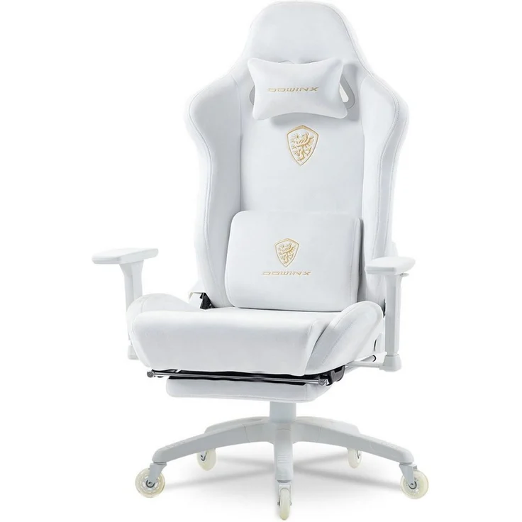 Dowinx Gaming-Stuhl Atmungsaktiver und Ergonomischer Bürostuhl aus Mikrofaser-Velours (Packung), Mikrofaser-Velours, Ausziehbarer Fußstütze, Armlehnen Verstellbar – Bild 5