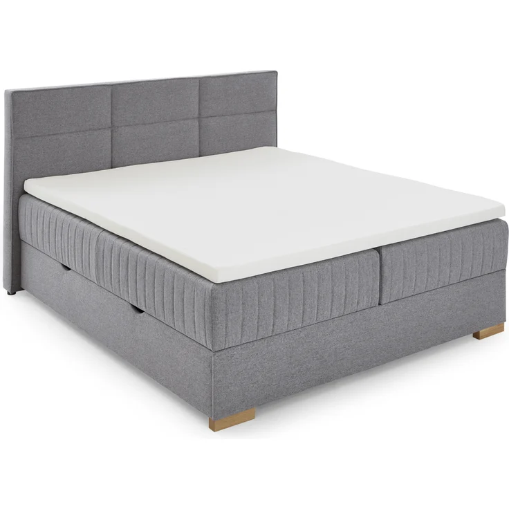 Tambo Boxspringbett grau Stoffbezug Nordic 211cm x 195cm x 116cm – Bild 1
