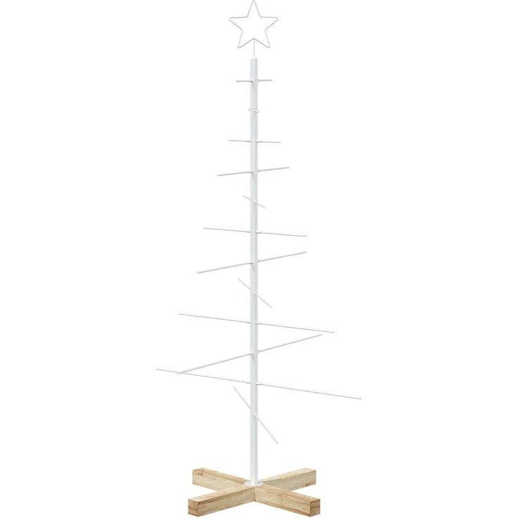 vidaXL Metall Weihnachtsbaum KUOPIO 120 cm Stahl Weiß 42053874 – Bild 4