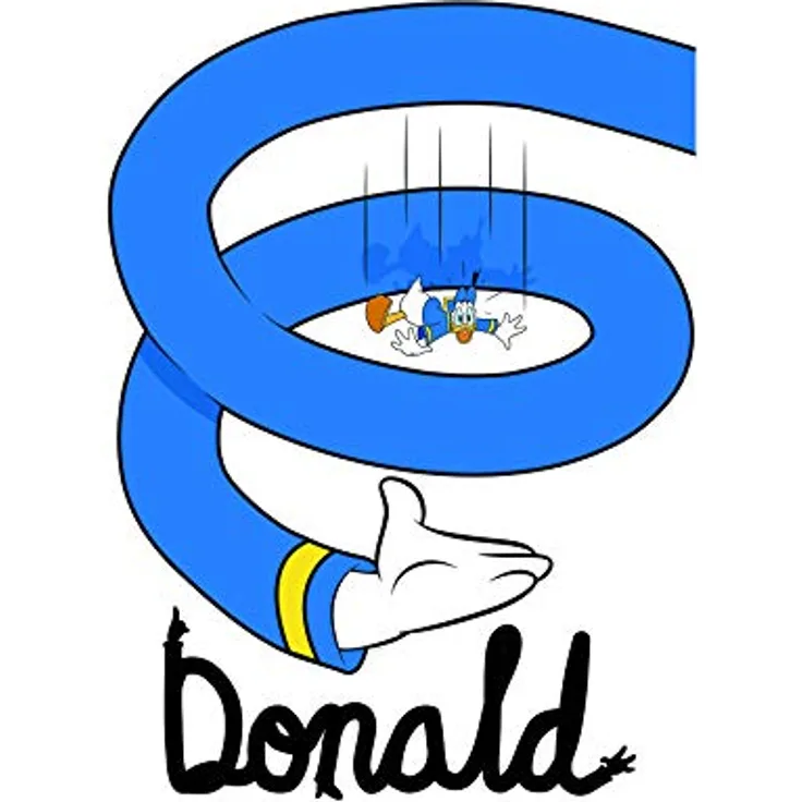 Komar Disney Wandbild, Donald Duck Spiral Kunstdruck, 40x50cm, Kinderzimmer-Dekoration ohne Rahmen, fotorealistischer Druck aus Premium-Poster Fotopapier
