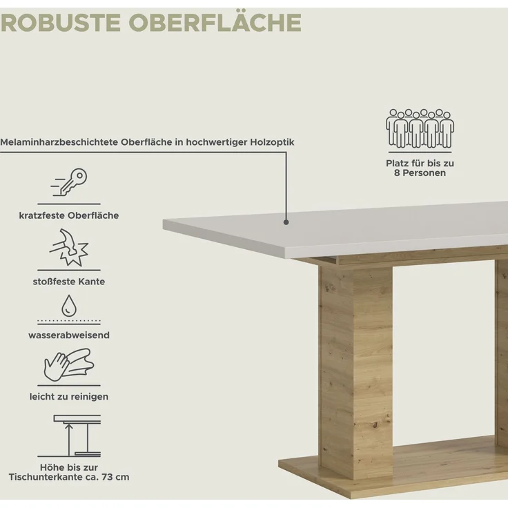 Motion Esstisch in Kaschmir Nachbildung – Bild 8