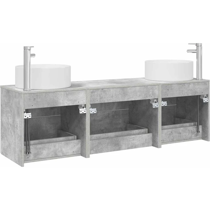 vidaXL Badezimmerschrank-Set 3 stk. Betongrau 161,5 x 44,5 x 80 cm 3405942 – Bild 7
