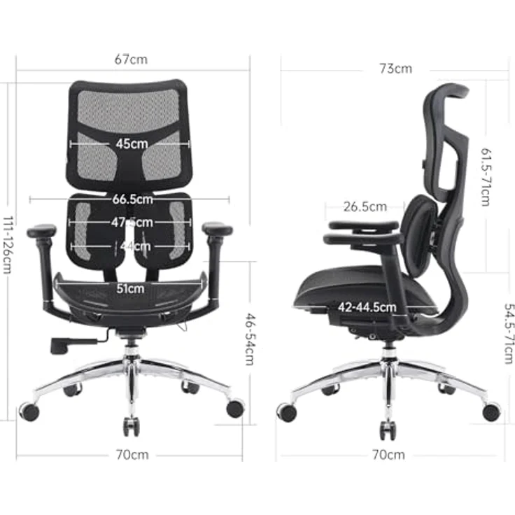 SIHOO Doro S100, Ergonomischer Bürostuhl mit dualer dynamischer Lordosenstütze, 5-fach verstellbarer Rückenlehne und 4D-Armlehnen, Schwarz – Bild 3